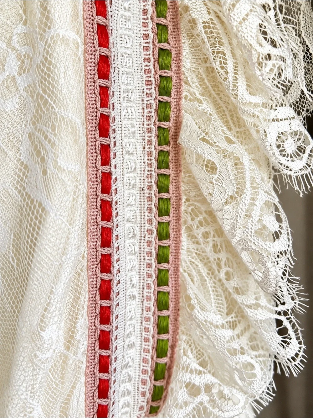 Anthropologie x BL-NK London Tali Lace Top White Embroidered Cottagecore Boho